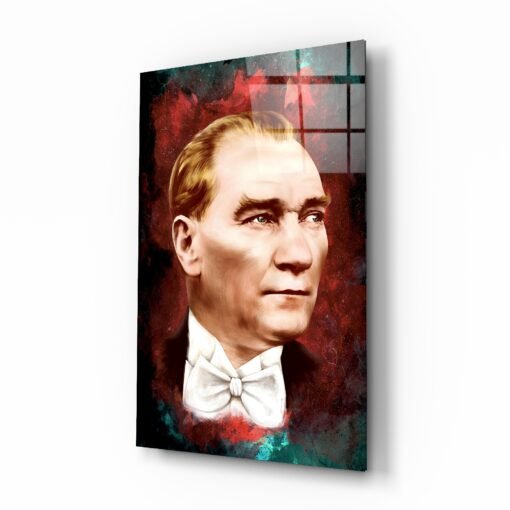 Portret van Atatürk Glasschilderij