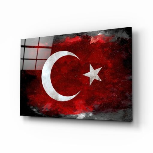 Turkse vlag Glasschilderij