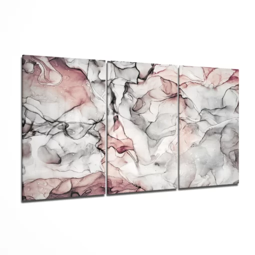 Abstracte grijs en roze Glasschilderij