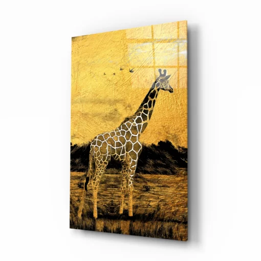 Giraffe Dieren Glasschilderij-