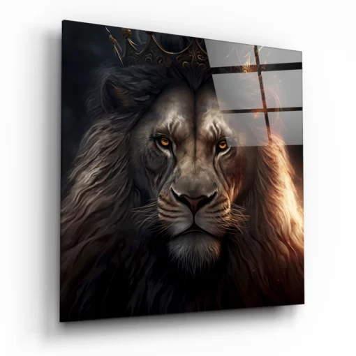 Glasschilderij Majestueuze Leeuw 