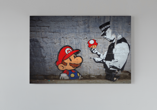 Graffiti Canvas Schilderij Mario