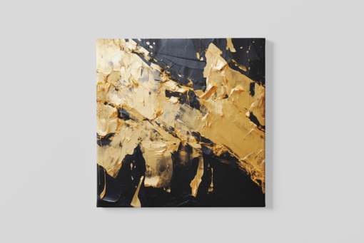 OEFE 1137 abstract zwart goud canvas schilderij