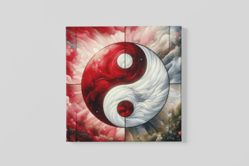 ALIVA 1173 yin en yang canvas schilderij vierkant