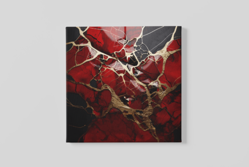 OEFE 1172 marmer rood goud canvas schilderij