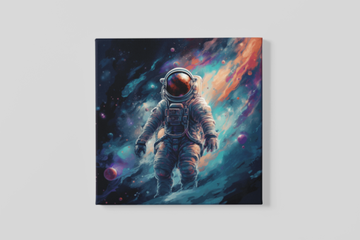 OEFE 1139 astronaut canvas schilderij vierkant