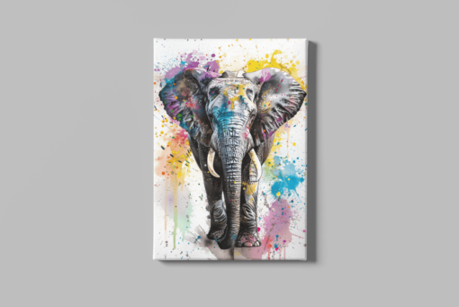 ALIVA 1390 olifant en kleuren canvas schilderij