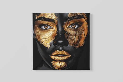 OEFE 1228 canvas schilderij vierkant gouden make up b