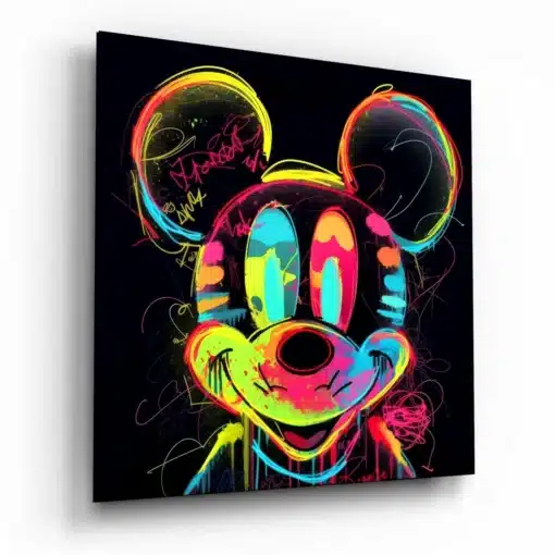 sdn 3086 b 1 neon mickey glasschilderij