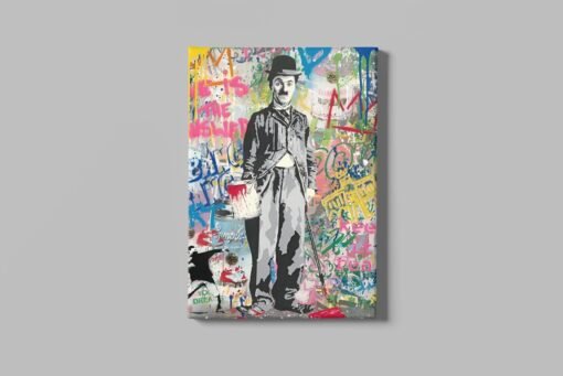 ALIVA 1416 graffiti charlie chaplin canvas schilderij