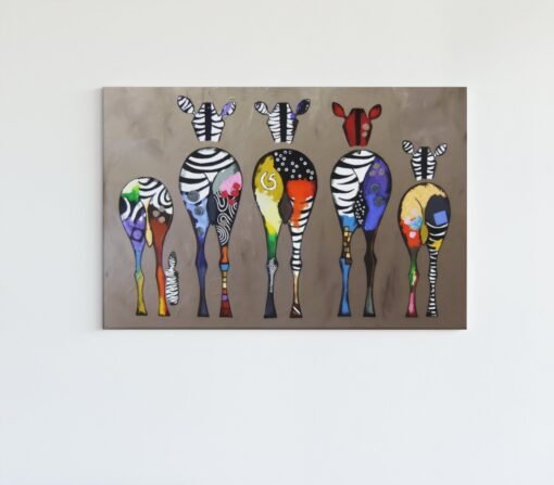 ALIVA 1422 kleurrijke zebras canvas schilderij