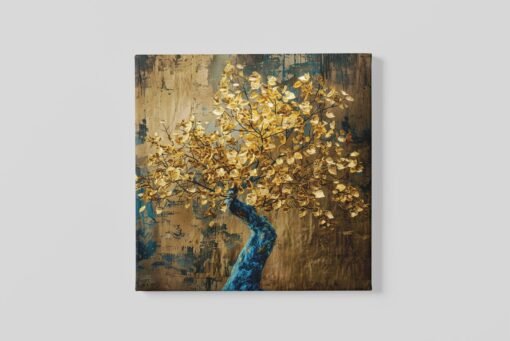 OEFE 1267 boom met gouden bladeren canvas schilderij