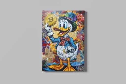 ALIVA 1427 donald duck bitcoin canvas schilderij