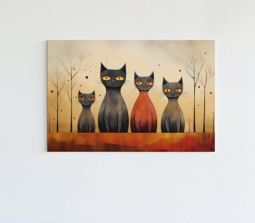 ALIVA 1445 katten familie canvas schilderij