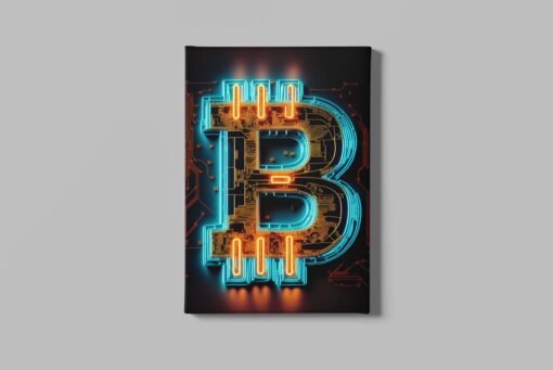 ALIVA 1452 bitcoin neonlichten canvas schilderij