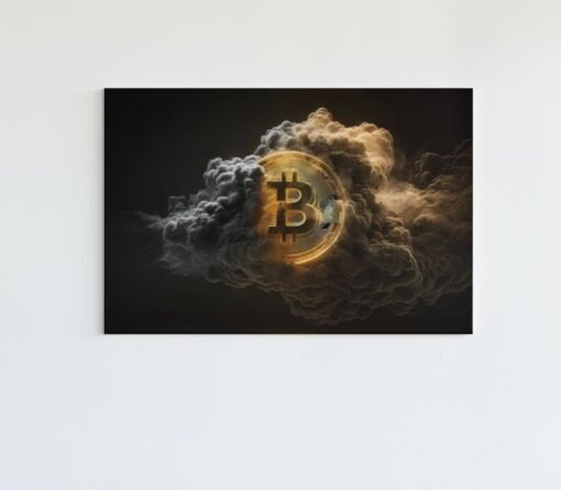 ALIVA 1453 wolk en bitcoincanvas schilderij