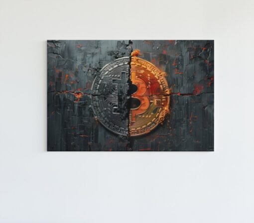 ALIVA 1456 bitcoin zwart canvas schilderij