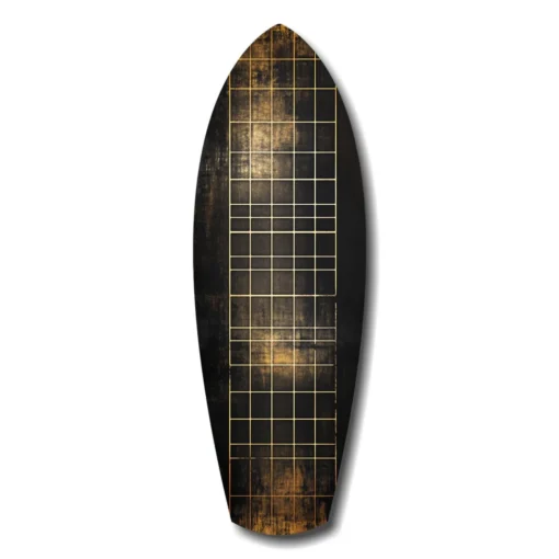 srf 1005 b goud surfboard glasschilderij